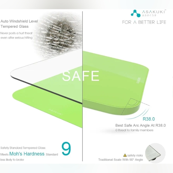 Accuracy Digital Body Weight Bathroom Scale By ASAKUKI, Ultra-Thin Anti-Slip - Picture 5 of 7